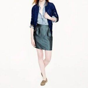 J. Crew Collection retro jade foulard silk mini skirt